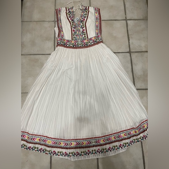 Sundance boho Margarita Embroidered White Maxi Dress wedding guest 6 - Picture 6 of 10